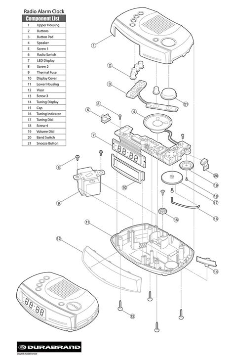 Image result for Alarm Clock Exploded View Drawing