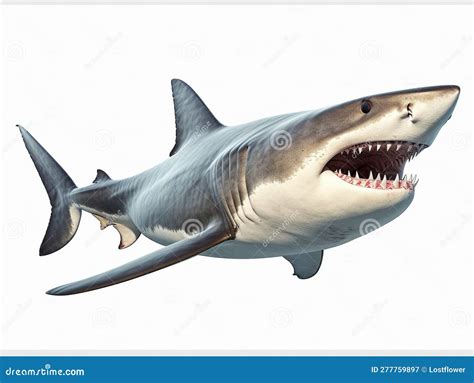 A Predator Great White Shark Swimming in the Ocean Coral Reef Shallows Just Below the Water Line ... - predators of great white sharks
