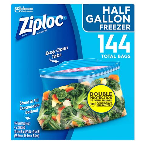 Ziploc 0.5-Gal. Freezer Bags, 144 pk | BJ's Wholesale Club