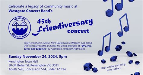 Westgate Concert Bands 45th Friendiversary Concert, Kensington Town ...