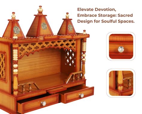 Sunanda Bhawan Medium Wall Mount Pooja Mandir For Home – DZYN Furnitures