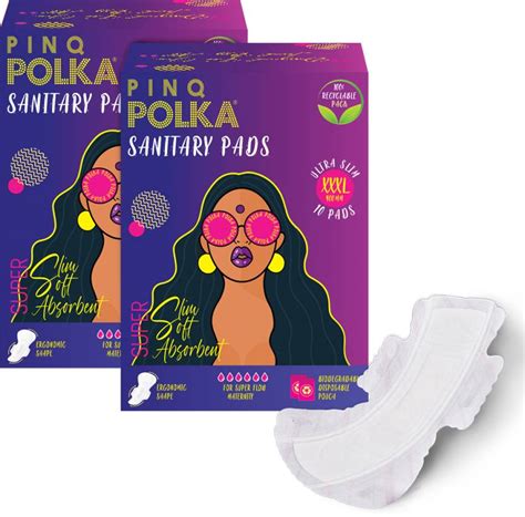 PINQ POLKA Premium XXXL Rash Free | Ultra Thin Sanitary Pads, For Night ...