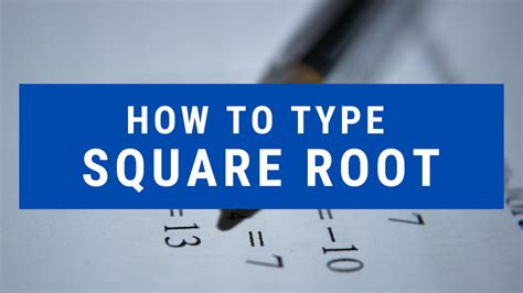 How To Draw Square Root On Word