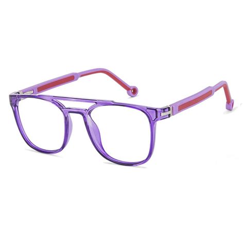 Buy Kids Glasses: Purple Transparent Purple Red Full Rim Square Kids 2 ...