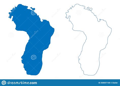Lake Yojoa Republic of Honduras, Central America Map Vector ...