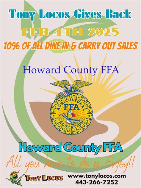 Tony Locos Gives Back to Howard County FFA, 710 Lisbon Center Dr ...