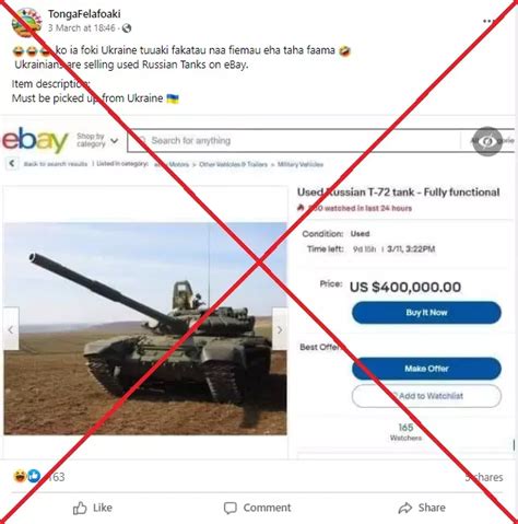 Fake Posts On Ukrainians Selling Russian Tank On eBay Go Viral | BOOM