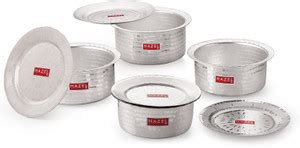 HAZEL Aluminium Hammered Finish Tope Patila With Lid Round Bottom ...