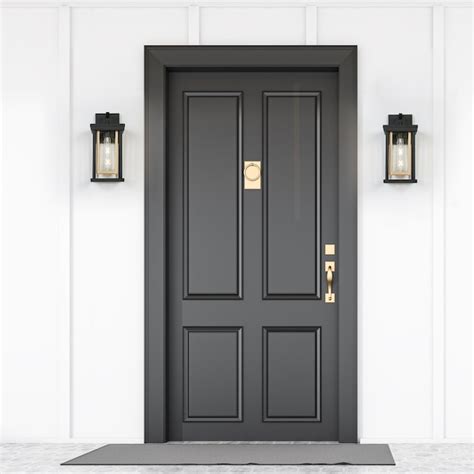 LNC Hewifda 1-Light 13.6-in H Matte Black LED Outdoor Wall Light ...