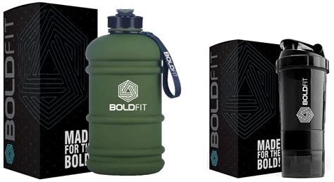Boldfit Gym Gallon Plastic Water Jug Bottle (2.2ltr, Extra Large) (Army ...