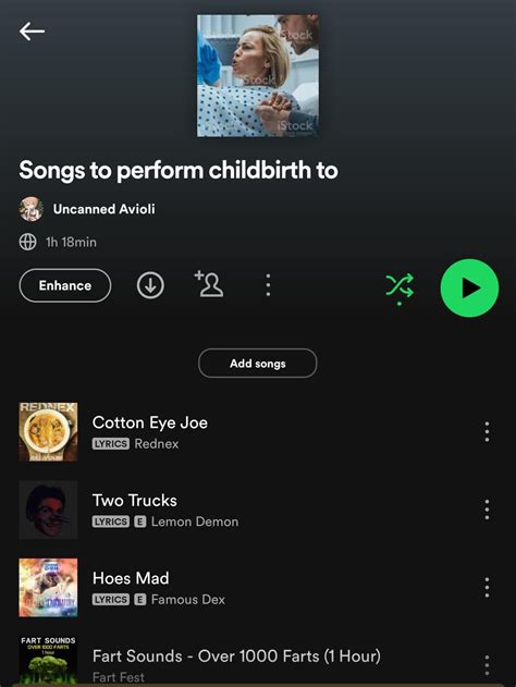 Songs to perform childbirth to : r/weirdspotifyplaylists