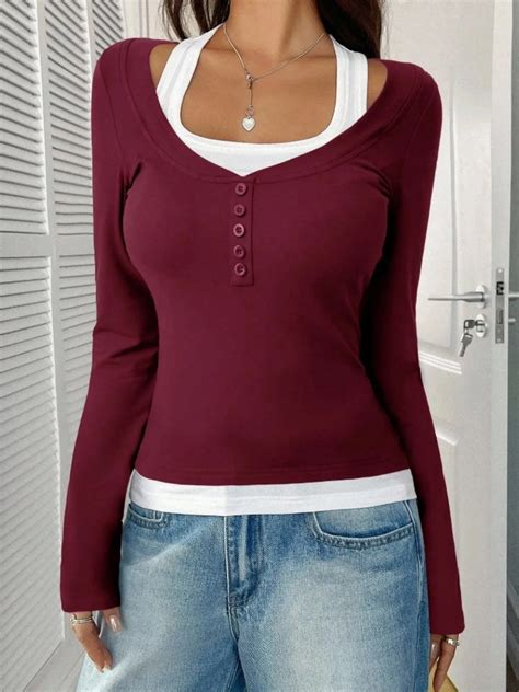 Contrast Long Sleeve Top | Savana | Bestsellers
