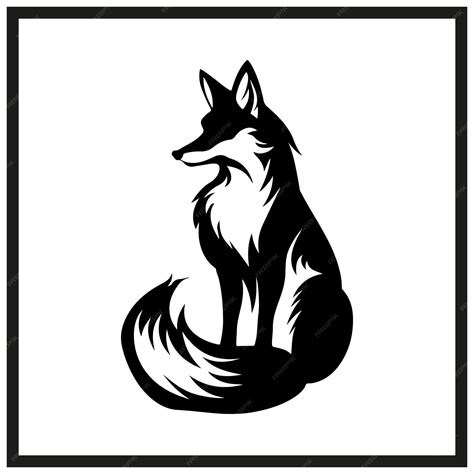 Silhouette de renard dessin en noir et blanc clipart | Vecteur Premium