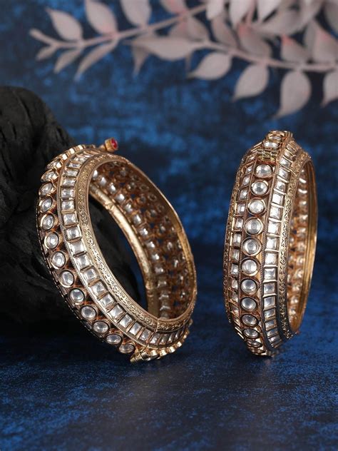 Gold-Tone Moissanite Bracelet Set | Auraa Trends