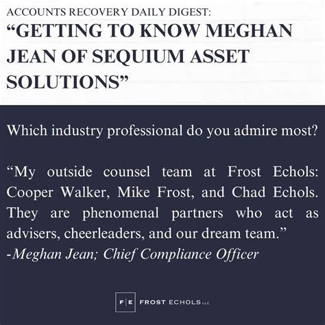We are excited to share that one of our partners from Sequium Asset Solutions, Meghan Jean, was ...