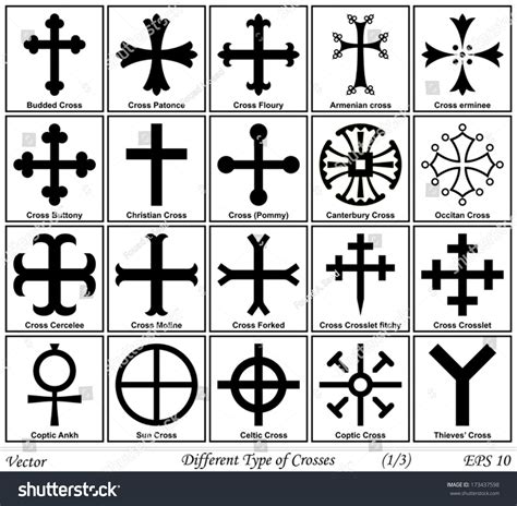 Different Types Crosses Their Meanings Stock Vector 173437598 ...