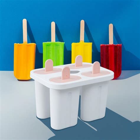 Kuber Industries Set of 4 Popsicle Mould|Reusable Ice Tray For Kulfi ...