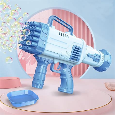 Buy 32 Hole Electric Gatling Bubble Gun for Kids with Soap Solution ...