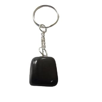 Black tourmaline keychain Tumbled Shap Key Chains, Initial key ring ...