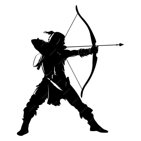 Premium Vector | Silhouette elf or elves mythical race from game archer ...