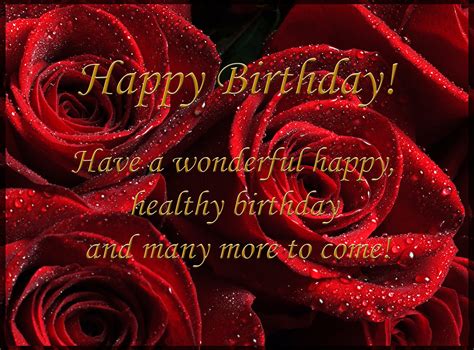 Happy Birthday Card with Red Roses | Gallery Yopriceville - High ...