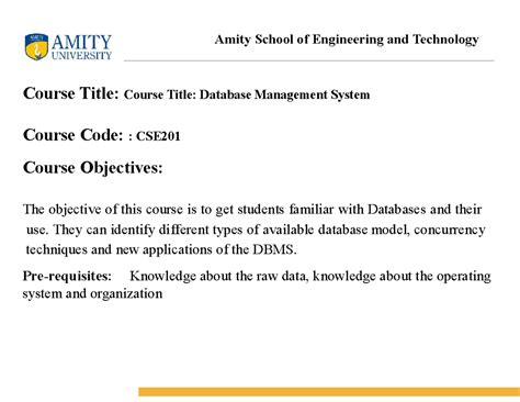 Mod2 - notes - Amity School of Engineering and Technology Course Title ...