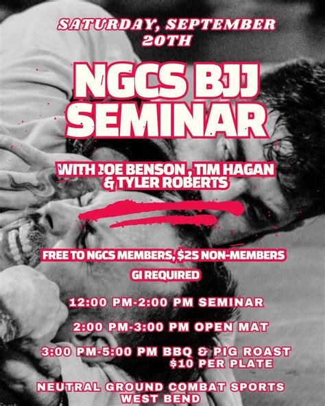 NGCS BJJ Seminar, Open Mat & Pig Roast , Neutral Ground Combat Sports ...