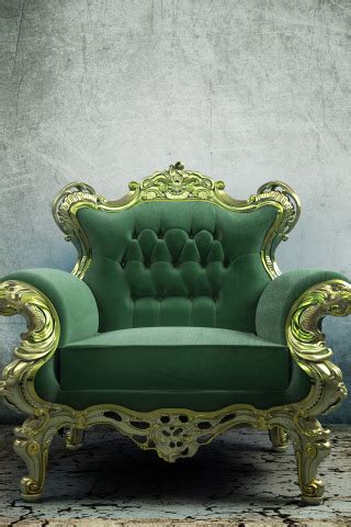 Download wallpaper furniture, chair, chair, green, the throne, render ...