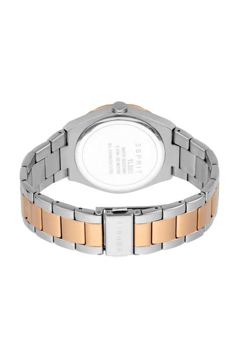 Esprit Womens 38 mm Silver Dial Stainless Steel Analog Watch ES1L380M0