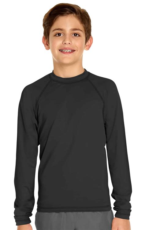 Boy's Long Sleeve Rash Guard - Black - Wet Effect, Inc.
