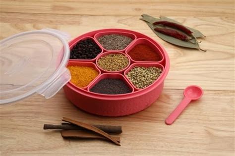 Buy Masala Box/ANJARAI Petti Stainless Steel with 7 Cups Small Round ...