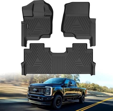 All Weather Floor Mats for 2017-2025 Ford F250/F350 SuperCrew Cab with ...