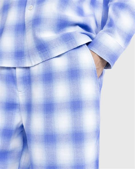 Tekla – Flannel Pyjamas Pants Light Blue Plaid