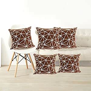 Buy Vasu Handloom 3D Printed Jute Square Cushion Covers-Set of 5-Multi ...