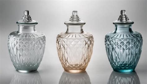 Three vases with designs on them are shown on a table | Premium AI ...
