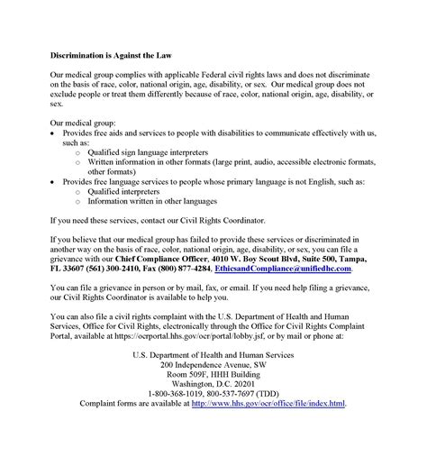 Discrimination Policy - Live Oak Women's Health