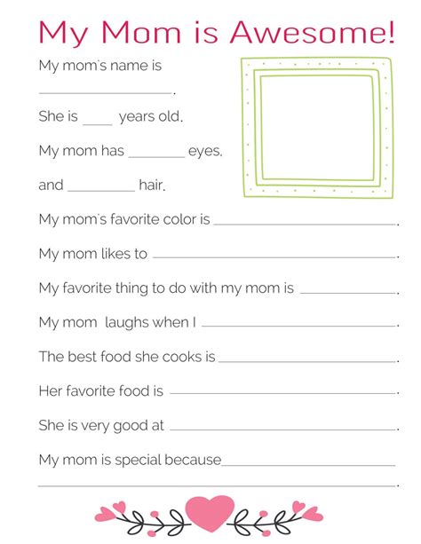 3 Free "All About My Mom" Printables