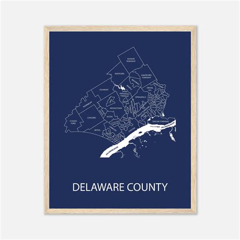 Delaware County PA Map, Customizable Delco PA Print, Personalized Map ...