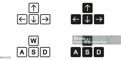 Keyboard Button Icon Set Button Arrow And Wasd Set Icon Stock ...