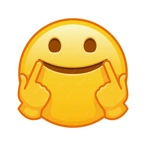 Premium Vector | Fake smile face Large size of yellow emoji smile