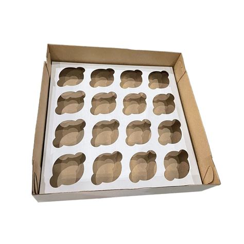 10 UNI - CAIXA TRANSPORTE 16 CUPCAKES 35 X 35 X 8 CM BRANCA - MERINI ...