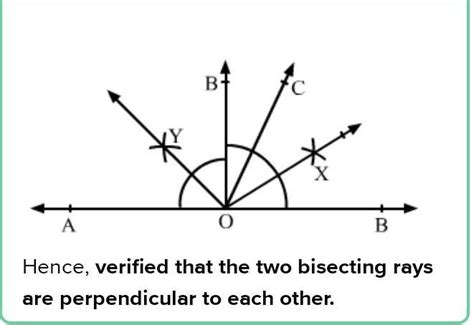 Draw a line AB and take a point O on it. Then, draw a ray OC and bisect ...