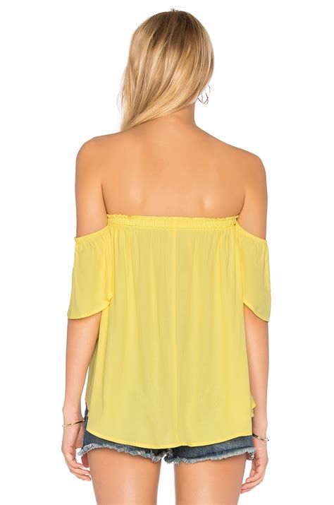 BLQ BASIQ Bare Shoulder Top in Yellow | REVOLVE