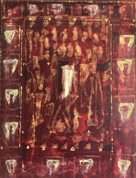 Jean Pierre Formica | Composition aux nus sur fond rouge | MutualArt