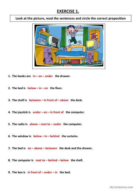 choose the correct preposition: Deutsch DAF Arbeitsblätter pdf & doc