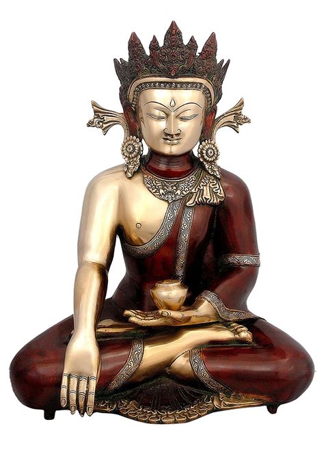 Brass Buddha in Bhumi Sparsha Mudra Idol – ArtyCraftz - Online Shopping ...