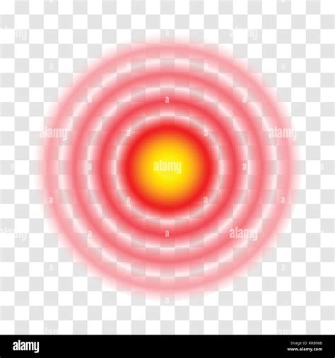 Pain Concentration Icon. Red Transparent Circles, Symbol Of Pain ...