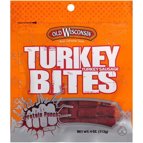 Old Wisconsin Turkey Bites Turkey Sausage Snacks 4 oz. Pouch - Walmart.com