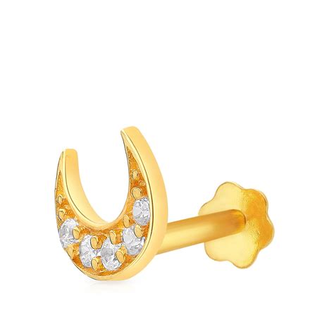 Buy Malabar Gold & Diamonds Yellow Gold Nose Pin for Women 22 k | 22k ...