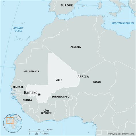 mali map and capital bamako langue